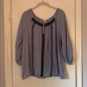 J. Crew Factory embroidered peasant top